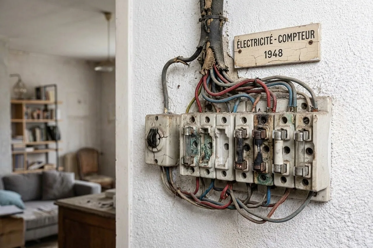 Électricien à Évry-Courcouronnes — avant (chantier 1)