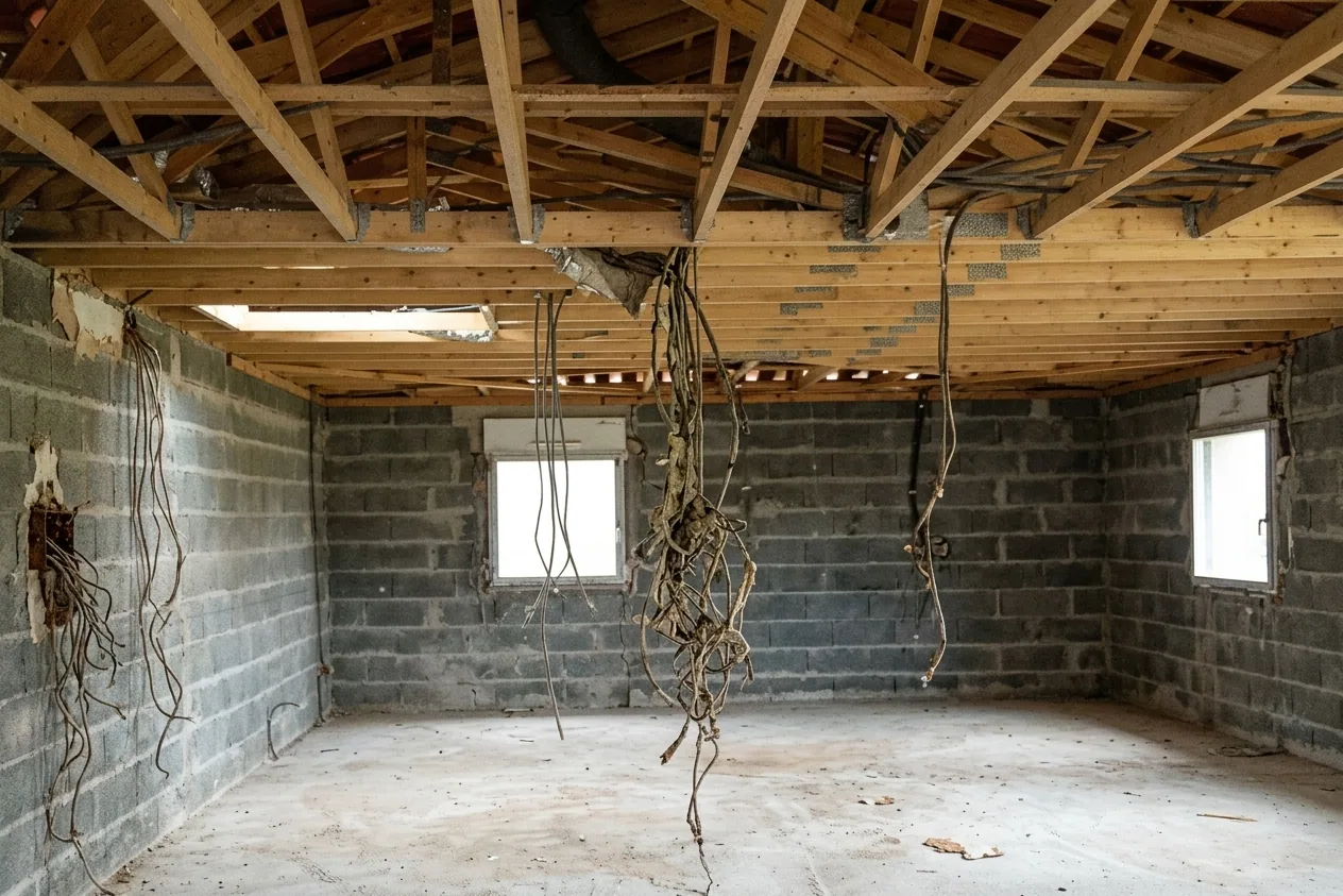 Électricien à Évry-Courcouronnes — avant (chantier 3)